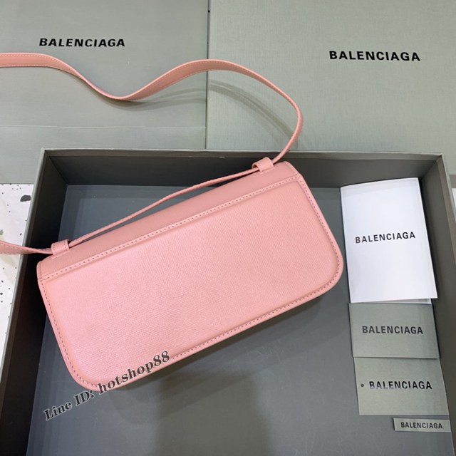 Balenciaga專櫃爆款大號牙籤紋粉肩背包 巴黎世家新款Gossip bag斜挎包 fyj1309